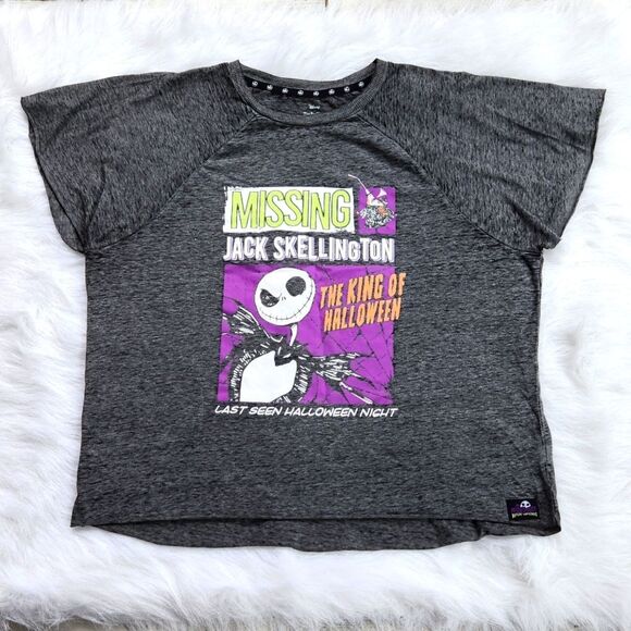 -301 The Nightmare Before Christmas Disney Grey Sleep T-shirt Medium - Picture 1 of 8